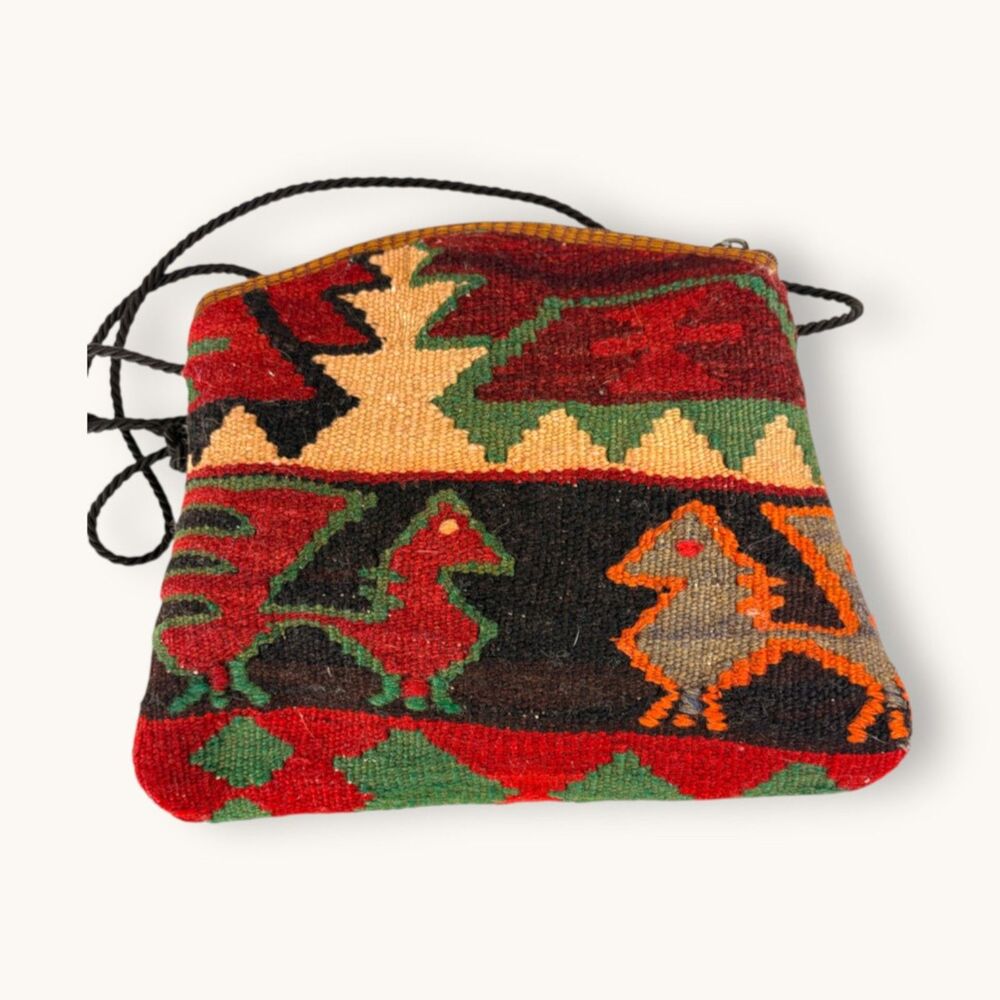 Crossbody Small Pouch Atzec Tribal Vibes Woven Tapestry Boho Bag